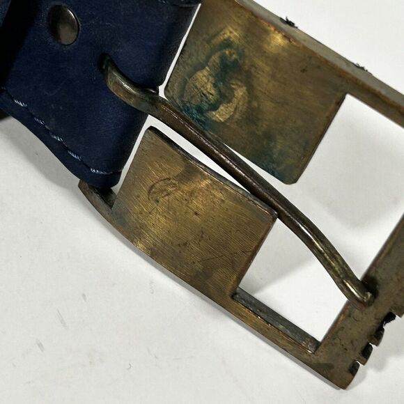 Vintage Vera Belt Size Medium Navy Blue Bronze Accents Statement Women\'s main image 9
